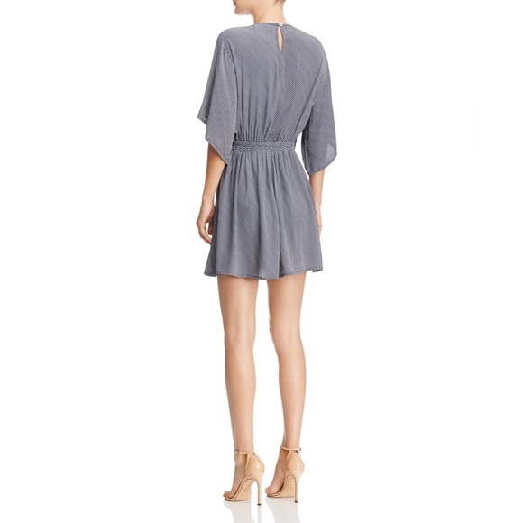 Faithfull the Brand Vinci Tie-Front Dress in Dusk Navy Stripe - Size S (US 4) - Picture 2 of 7